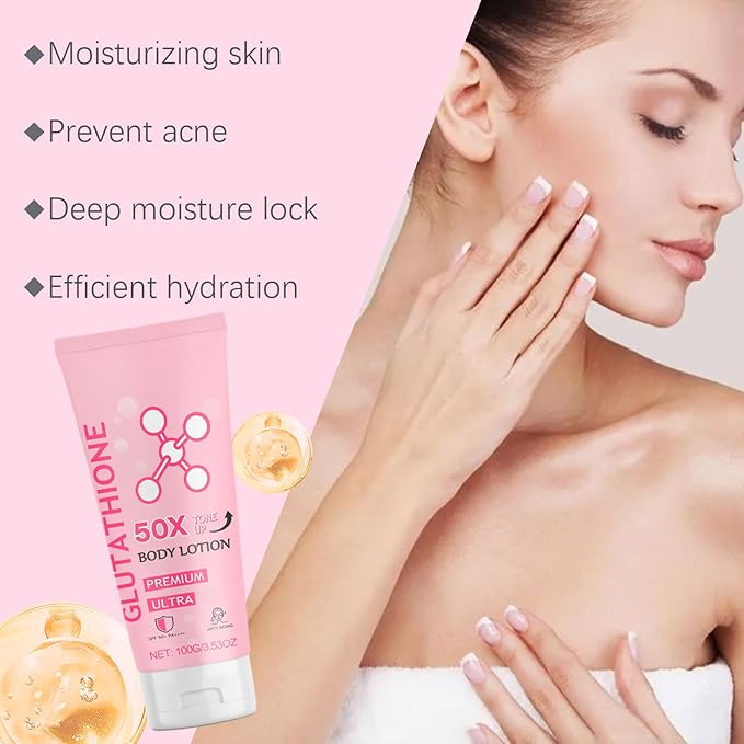 Glutathione Body Lotion for Even Skin Tone - Antioxidant-Rich Hydrating Moisturizer, Non-Greasy Formula for All Skin Types, Fragrance-Free & Sensitive Skin Safe, 3.53 Oz Daily Skincare