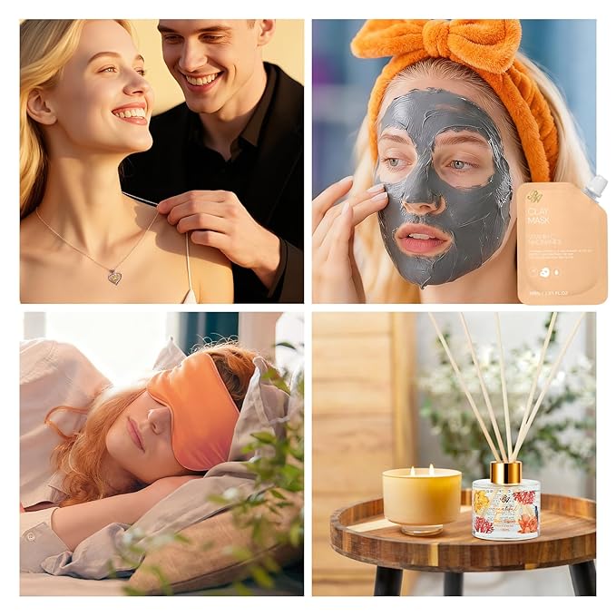 Christmas Gifts for Women, 35 Pcs Spa Gift Basket, Face Skin Care Set, Bath and Body Kit, Birthday Gifts For Women, Relaxation Gift, Necklace, Face Cream, Serum, Bath Bomb, Valentines, Mother's Day