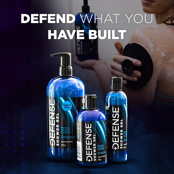 Defense Soap Tea Tree Body Wash | All Natural Organic Shower Soap for Athletes | Odor Control & Skin Fungal Protection for Sports, Post Workout & Recovery - 32 oz