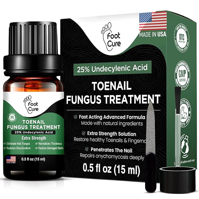 Foot Cure Toenail Fungus Treatment Extra Strength – Athletes Foot Treatment for Toenails, Restorative Nail Repair for Damaged Nails, Toenail Softener with Tea Tree Oil & Oregano Oil - Made in USA