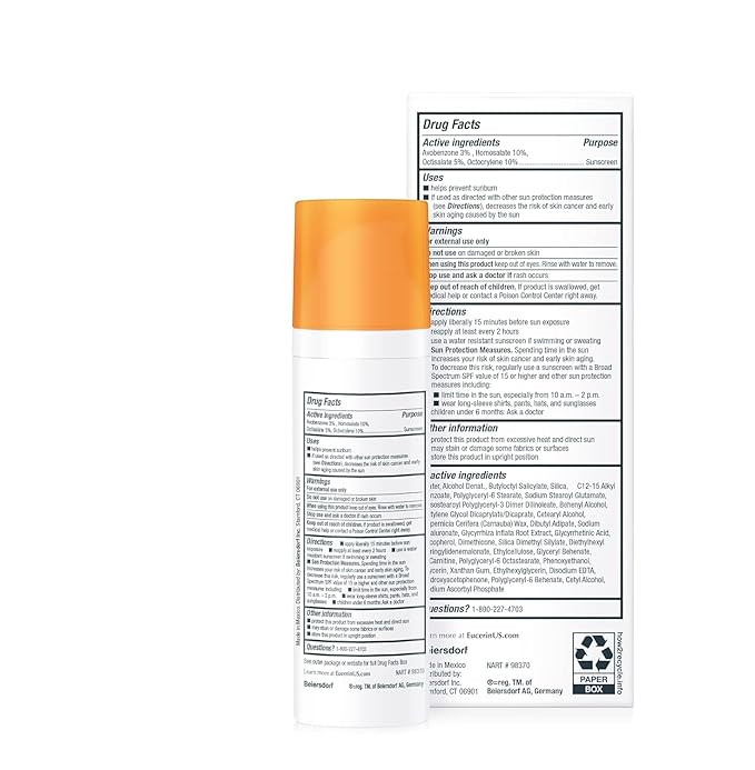 Eucerin Sun Age Defense SPF 50 Face Sunscreen Lotion with Hyaluronic Acid, Hypoallergenic, Non-Comedogenic Sunscreen SPF 50, Holiday Gifts for Self Care, 2.5 Fl Oz Bottle