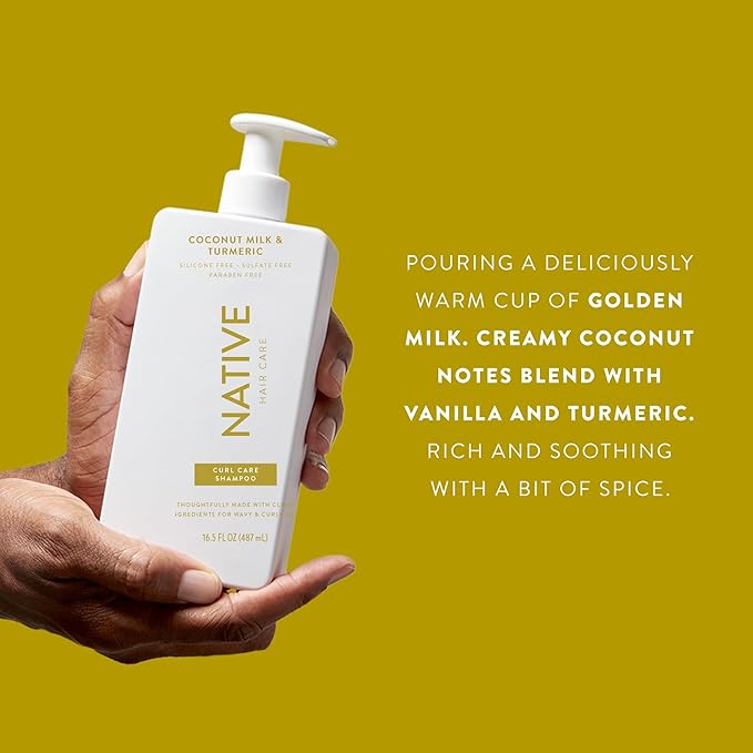 Native Coconut & Turmeric Shampoo and Conditioner Contain Naturally Derived Ingredients | All Hair Types, Color & Treated, Fine to Dry Damaged, Sulfate & Dye Free - 2-Pack