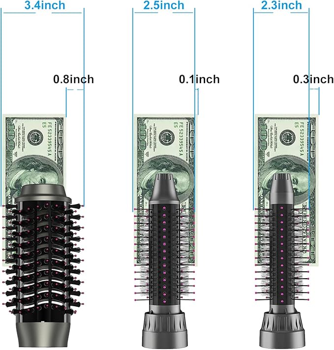 Hair Blow Dryer Brush, Salon Styler, Hot Air Hair Dryer and Volumizer Kit with Three Interchangeable Barrels | Replacement Parts Orderable