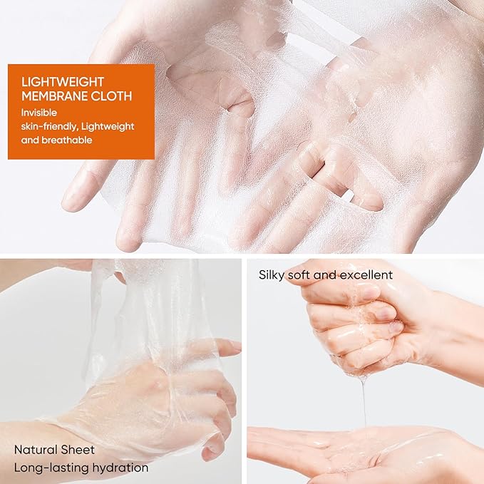 Sheets Face Masks Skincare for All Skin Types, Hydrating Facial Sheets Mask for Firming, Sheet Mask with Cherry Blossom Cactus Aloe Vera Facial Sheet For Moisturizing, Soothing, Face Mask for Women