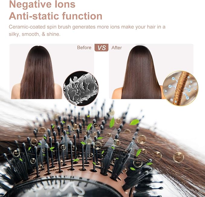 Aima Beauty One-Step Volumizer Hair Dryer Brush, 4-in-1 Upgrade Hot Air Brush for Less Frizz, More Shine, Oval Brush for Blowout, Black Red