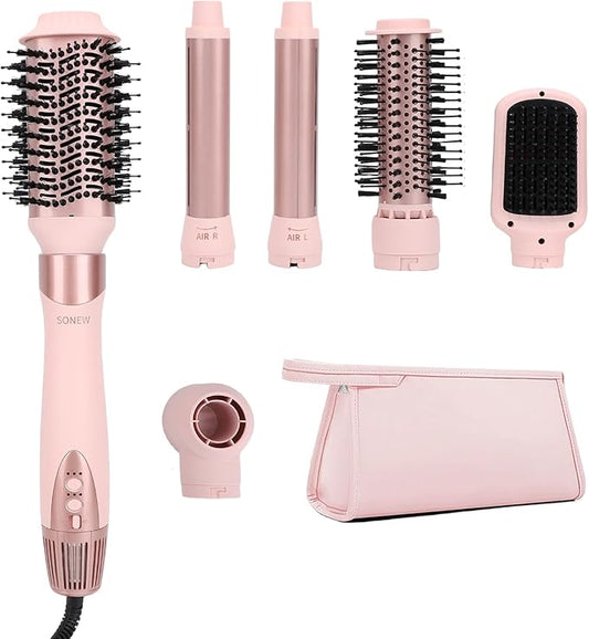 6-in-1 Multi Hair Styler | Air Styling & Drying System | Powerful Hair Dryer Brush | No Heat Damage | Auto-Wrap Curlers, Oval Brush, Round Brush, Comb & Storage Bag
