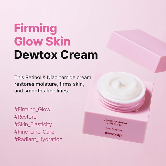 Dewtox Glow Skin Cream, Firming & Hydrating Face Moisturizer with Retinol & Niacinamide, Fine Line Care, Korean Skincare (1.69 Fl Oz / 50ml)
