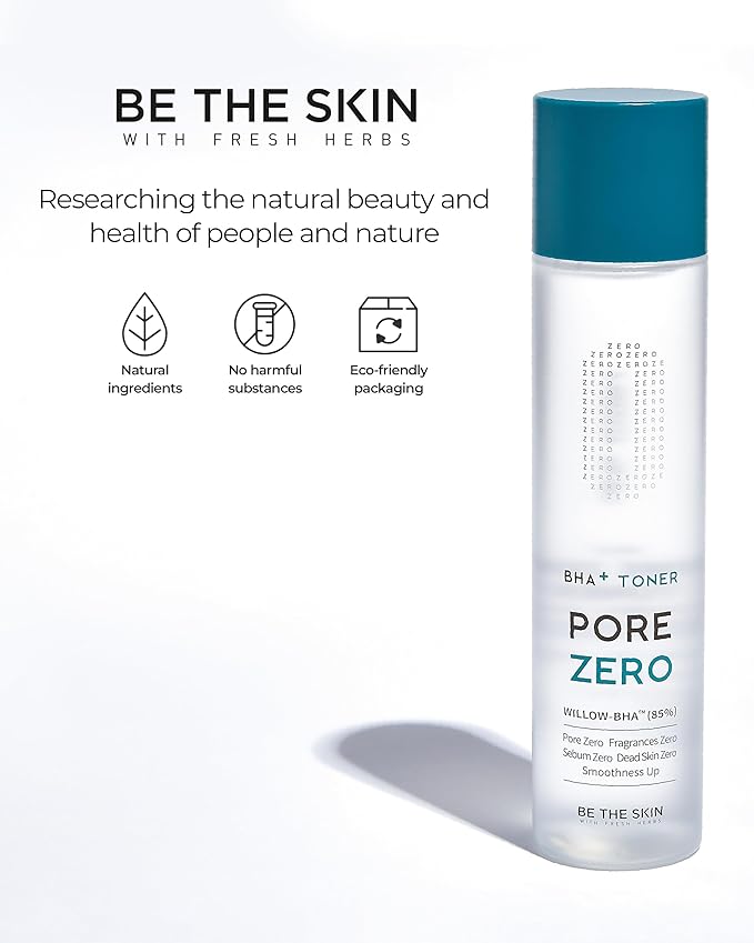 BE THE SKIN BHA+ Pore Zero Daily Exfoliating Toner - Pore Refining Korean Face Toner for Acne Prone Skin - Salicylic Acid for Pores and Sebum, 5.07 fl.oz.