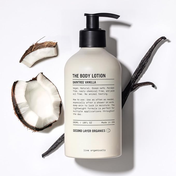 Daintree Vanilla Body Lotion | Deep Hydration with Organic Shea, Aloe & Coconut | Fast-Absorbing, Non-Greasy, Vegan Moisturizer for All Skin Types.