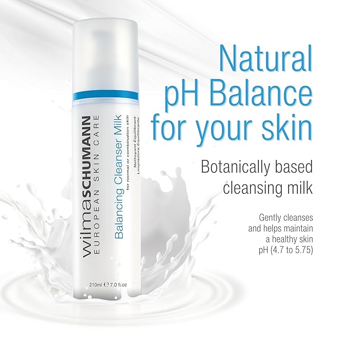 WILMA SCHUMANN Balancing Facial Cleanser Milk, Daily Face Wash, Facial Cleanser for Normal Skin, 7 oz