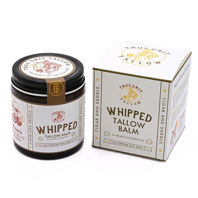 – Beef Tallow for Skin – John Wayne Inspired Whipped Tallow Balm – All-Purpose Moisturizer with Bison Tallow – Cigar and Saddle Scent – 2.6 oz