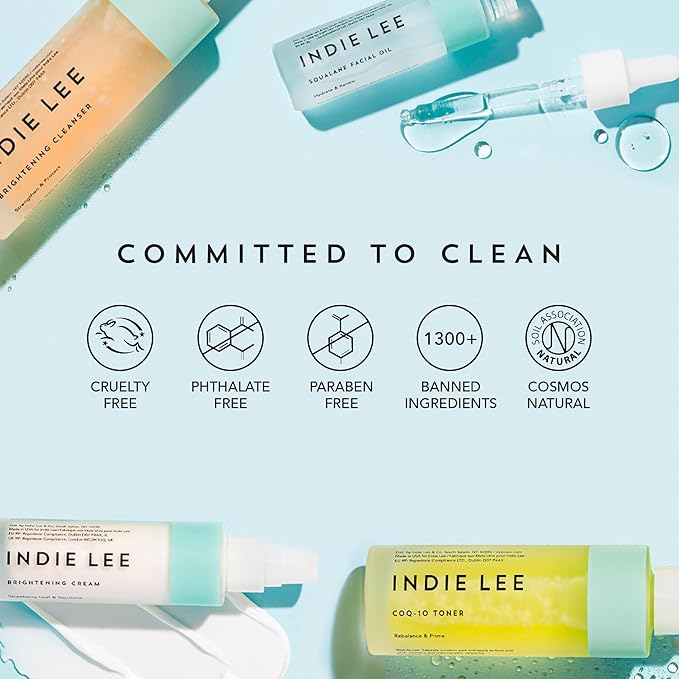 Indie Lee 100% Squalane Oil - Daily Face Oil & Hydrating Moisturizer for Dry Skin, Fine Lines and Wrinkles - Even Skin Tone, Brighten & Improve Texture (30ml)