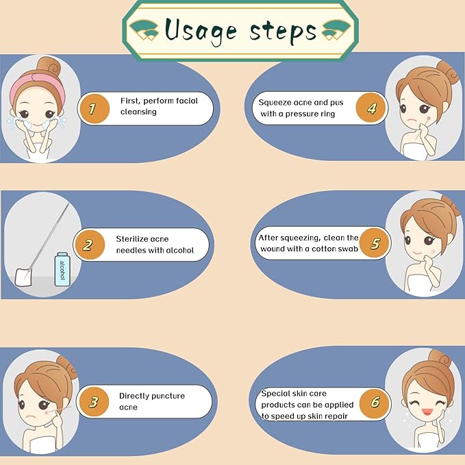 8-Piece Blackhead Remover Tool Kit - Professional Pimple Popper Extractor Set for Acne, Comedones, Whiteheads & Blemishes - Stainless Steel with Metal Case