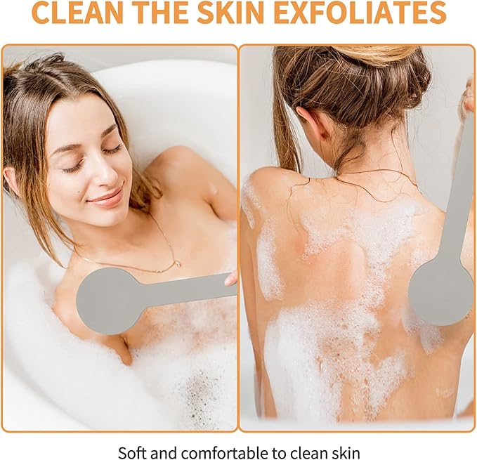 Shower Brush with Soft Bristles, Long Handled Back Bcrubber for Shower,Body Exfoliator for Bath or Dry Brushing, for Men Women Elderly