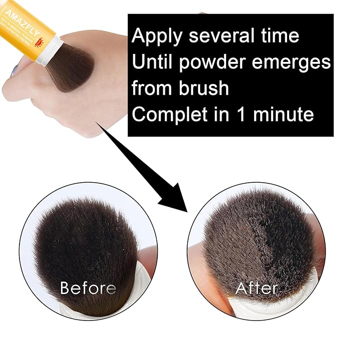 Mineral Sunscreen Setting Powder, SPF 35 Brush Sunscreen Powder for Face & Scalp, Long Lasting Lightweight Breathable, Oil Control Natural Matte Finish (#03 White)