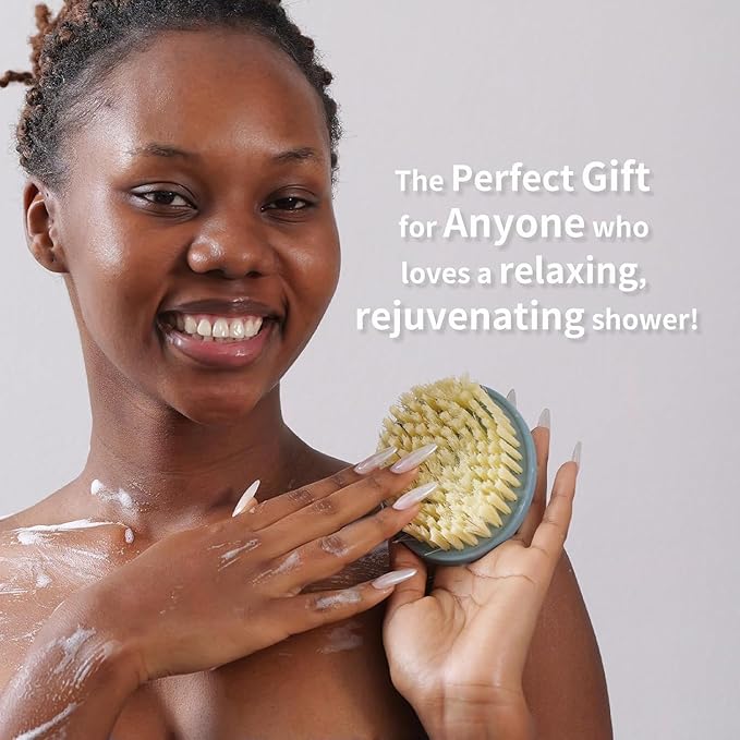 Body Scrubber 2 Pack, BEAUTAIL Shower Bath Brush, 1 Pack PP Body Brush Gray and 1 Pack Silicone Body Scrubber Black, Gentle Exfoliating for Women Men Baby Sensitive Skin