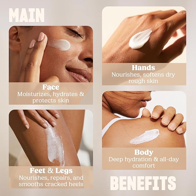 Whipped Beef Tallow for Skin–100% Grass-Fed Handmade Cream Moisturizer for Face & Body, Natural with Honey, Shea Butter, Jojoba Oil, Non-Greasy, Nourishing for Men, Women, Kids, 4 Oz (Vanilla)