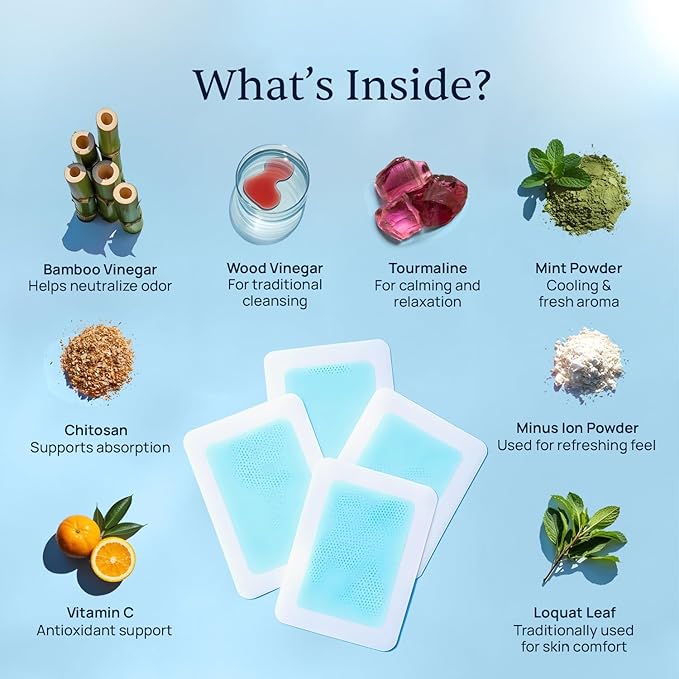 Simple Promise - Xitox Deep Cleansing Foot Pads - Supports Restful Sleep & Helps Remove Tension - Natural Herbal Ingredients for Feet - Comfortable Adhesive & Easy Peel - 30 Foot Patches - Mint Aroma