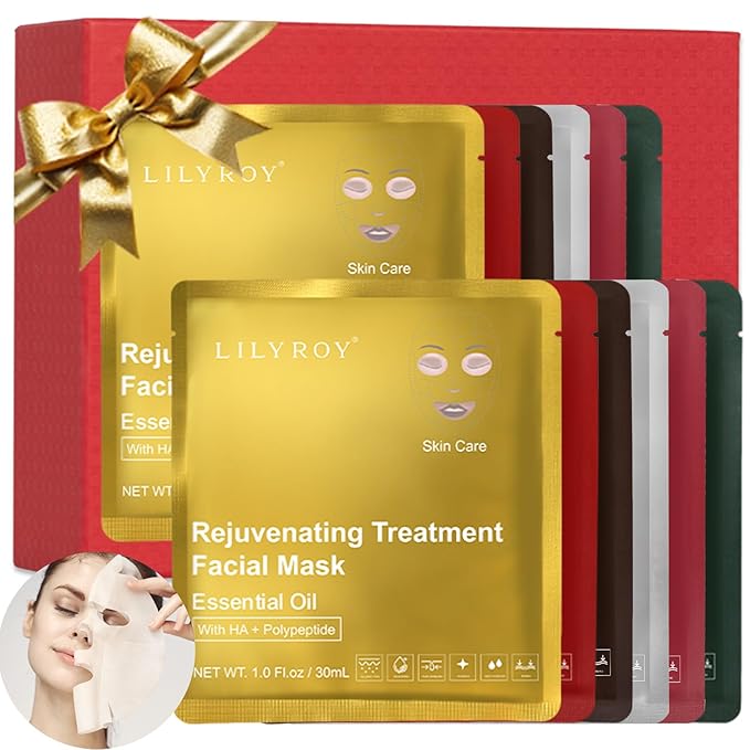 Christmas Gifts for Women and Men - 12 Packs Face Mask Set with Luxury Gift Box - Facial Mask Kit, Bath and Body Gift Set for Women | Perfect Gifts for Valentine's, Birthday, Mothers Day Gifts for Mom