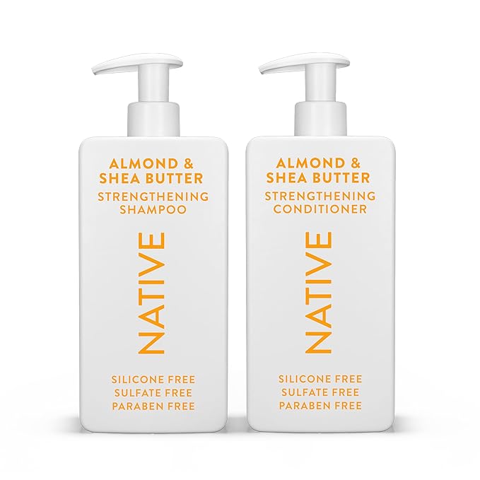 Native Shampoo and Conditioner Contain Naturally Derived Ingredients| All Hair Type Color & Treated, Fine to Dry Damaged, Sulfate & Dye Free - Almond & Shea Butter, 16.5 fl oz each (2 pack)