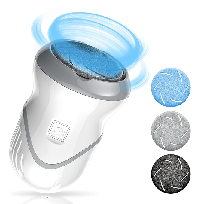 Professional Electric Feet Callus Remover,Portable Rechargeable Foot File Pedicure Tools with Vacuum Adsorption Foot Grinder 2 Speed 3 Grinding Heads, Ideal for Dead Skin/Powerful Exfoliation