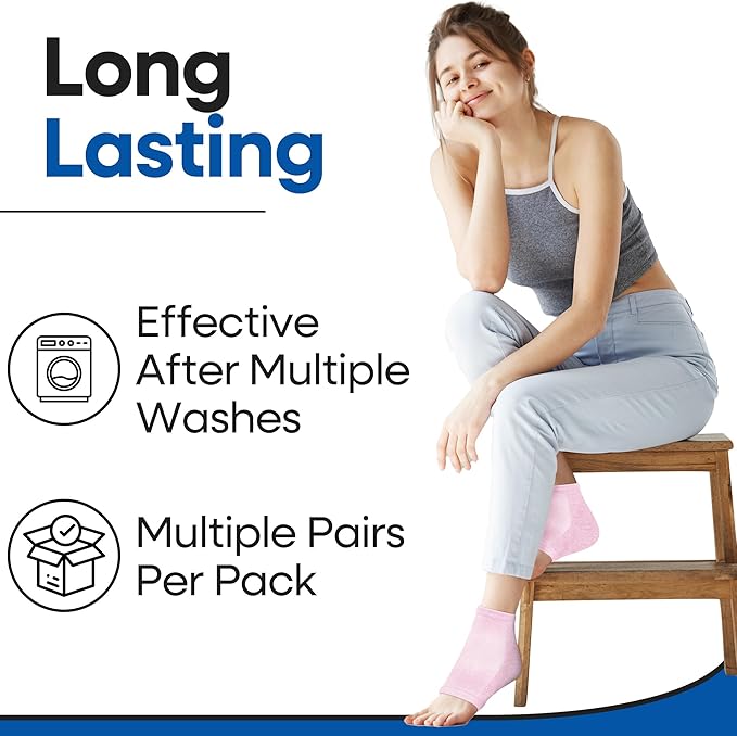 Moisturizing Socks for Women & Men | Aloe Vera Cracked Heel Treatment | Foot Callus Remover | Aloe Socks for Cracked Heels & Dry Cracked Feet (3 Pairs, Fits Most)