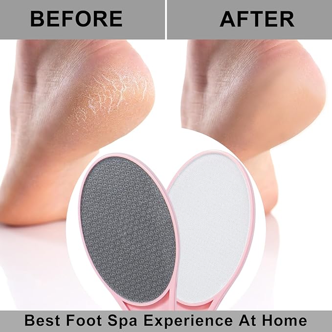 3 Pack Nano Glass Foot File Callus Remover for Feet, Double Sided Foot Scrubber, Dead Skin Remover, Hygienic Pedicure Tool, Hair Eraser for Softer and Smoother Feet and Hands,Pink Blue Purple