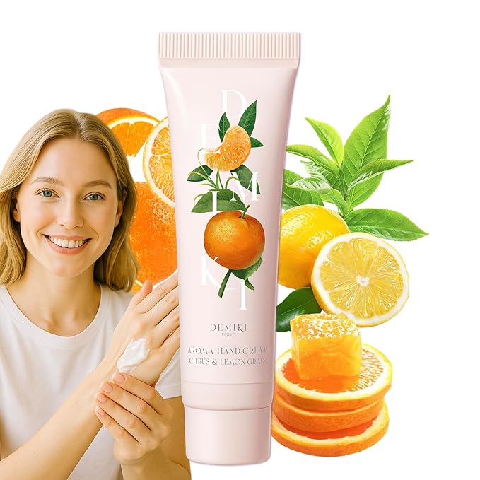 DEMIKI Shea Butter Hand Cream for Dry Cracked Hands | Japanese Skin Care Hand Lotion with Shea Butter, Coconut Oil | Hand Cream for Women | Travel Essentials | Travel Size 50g/1.7fl. oz