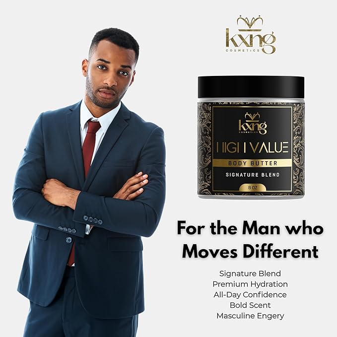 KXNG Luxurious Whipped Body Butter, Deeply Hydrating Shea Butter Body Cream, Moisturizer for Men & Women, Cruelty-Free Skincare
