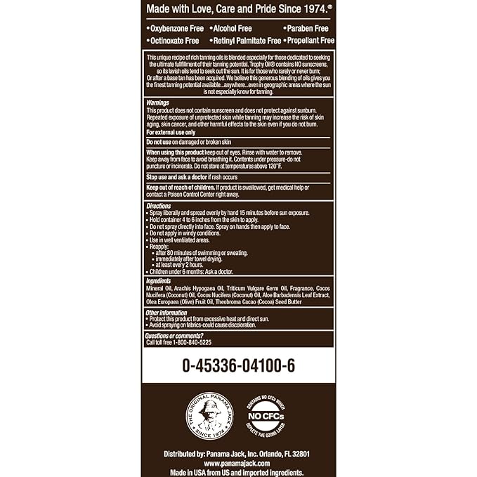 Panama Jack Trailblazer Set - Amplifier & Trophy Tanning Oil Spray SPF 0 Suntan Sun Care Pack