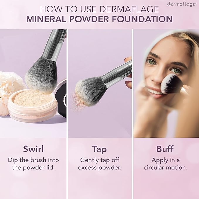 Dermaflage SPF Mineral Powder Sunscreen for Sensitive Skin, All Natural Sunscreen Powder, Broad Spectrum