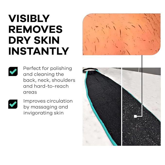 Dermasuri - Deep Exfoliating Body Mitt & Back Scrub Bundle - Bath & Shower Body Scrubs - Cleansing & Full Body Exfoliation - Spa Exfoliator Glove - Dry Skin Care Treatment for Women & Men