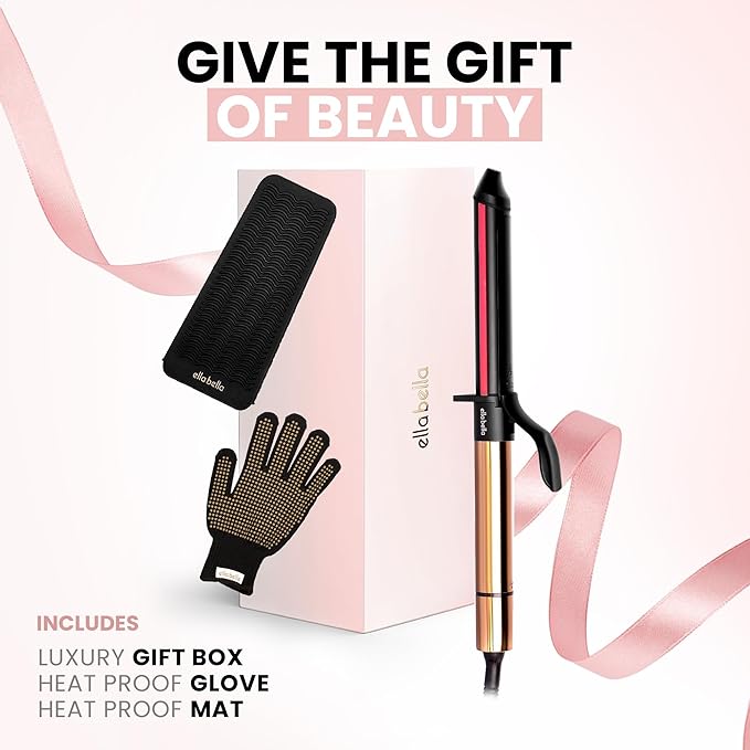 ELLA BELLA® Curling Iron 1.25" with Infrared Technology • Professional Hair Curler • Ceramic Curling Irons • Transform Your Look in Seconds • Suitable for All Hair Types • Say Goodbye to Heat Damage