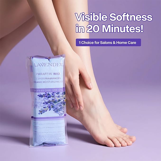 NOVAL Paraffin Wax Refills – Hydrating & Relaxing, 6 Pack (1LB Each) Lavender Scented Wax Blocks for Hands and Feet Spa Bath, Nourishing Care for Dry Cracked Skin
