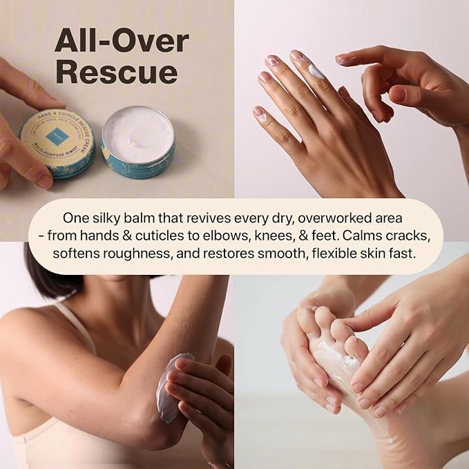 Onsen Hand & Cuticle Rescue Cream | Organic Nail Strengthener & Balm | Dry, Cracked Hands, Elbows & Feet | Shea Butter, Tsubaki & Jojoba Oil | Nail Repair & Growth, Vegan - 1 Pack (0.88 oz)
