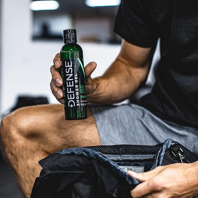 Defense Soap Peppermint Tea Tree Body Wash | All Natural Organic Shower Soap for Athletes | Odor Control & Skin Fungal Protection for Sports, Post Workout & Recovery - 8 oz