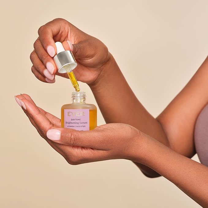 EVER Daytime Brightening Serum – 10% Vitamin C + Hyaluronic Acid Illuminating Booster, Targets Dark Spots & Uneven Tone, Vegan & Clean (1 oz / 30 mL)