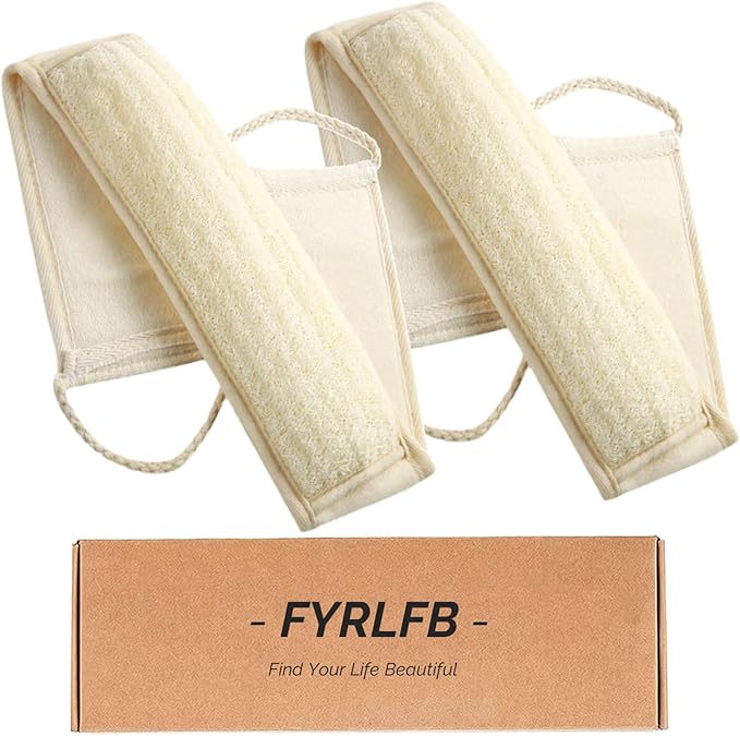 Natural Loofah Exfoliating Body Scrubber for Men and Women, Loofah Sponge Pads & Body Sponges Scrubber, Luffa Sponge to Clean & Relax Your Body Deeply (2 Pack)