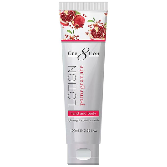 Cre8tion Spa Pomegranate Hand & Body Lotion, Luxurious Lightweight Moisturizer for Silky, Smooth Skin, 3.3 Fl Oz