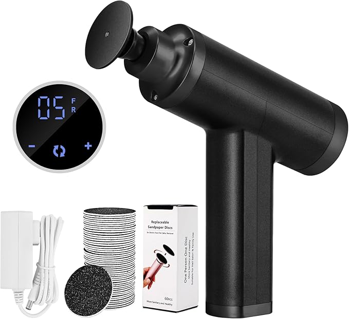 Upgraded Electric Callus Remover for Feet 4500rpm, Adjustable Speed Electric Foot Callus Remover Foot Sander Grinder Pedicure File for Women Men Dead Skin Cracked Heels (Black)