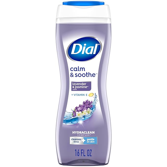 Dial Body Wash, Calm & Soothe Lavender & Jasmine Scent, 16 fl oz (Pack of 4)