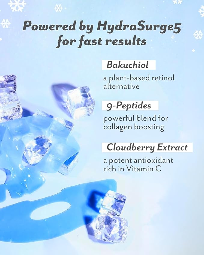 Patchology Iced Cooling Hydrogrel Face Mask Sheet with Peptides, Cloudberry Oil & Bakuchiol, Facial Sheet Mask for Soothing, Puffiness & Firming Skin - Christmas Gifts & Stocking Stuffers (1 Count)