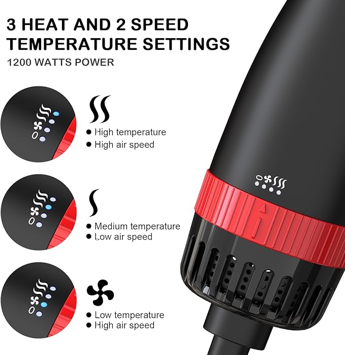 Hair Dryer Brush, Hair Brush Blow Dryer and Volumizer, One-Step Hot Air Brush for Drying, Straightening, Volumizing