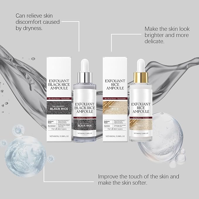 White Rice Peeling Ampoule,Which Soothes and Hydrates Skin Gentle Peel Shot Glow Rice Skin Care. (White Rice)