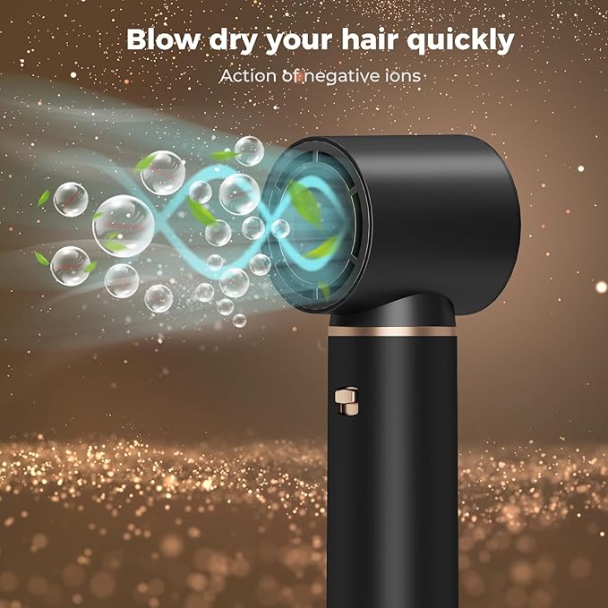 5 in 1 Hot Air Brush - Blow Dryer Brush & Air Curling Wrap Styler with Negative Ion Technology, Hair Dryer Brush for Drying, Curling, Straightening & Styling, Holiday Gift for Women (Black)