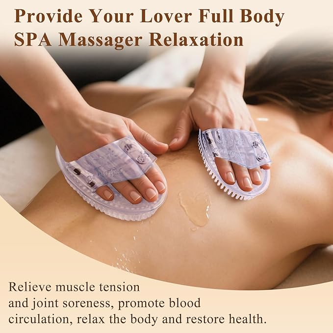 2Pcs Meridian Massage Brush, Upgrade Pro Meridian Brush for Belly, Beauty Salon Professional Custom Meridian Brush, Full Body SPA Massager Relaxation, Acupressure Meridian, Scalp Massage (Clear)