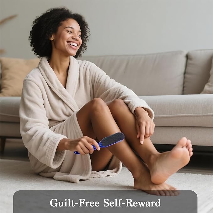 Hard Skin Remover Nano Glass Foot File with Non-Slip Ergonomic Handle, Professional Veinsgrain Foot Care Pedicure Tools for Smooth Feet (Blue)