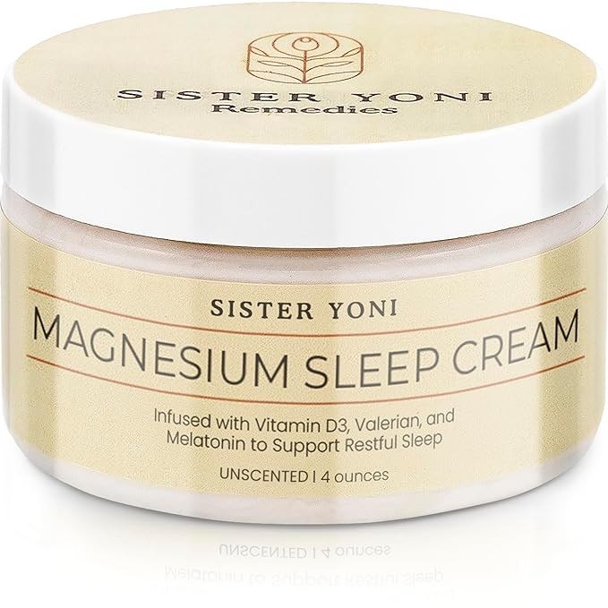 Magnesium Cream for Sleep - Unscented, Valerian Root, Vitamin D3 & Melatonin - Calming Natural Topical Magnesium Lotion Butter - Handcrafted in Small Batches in the USA