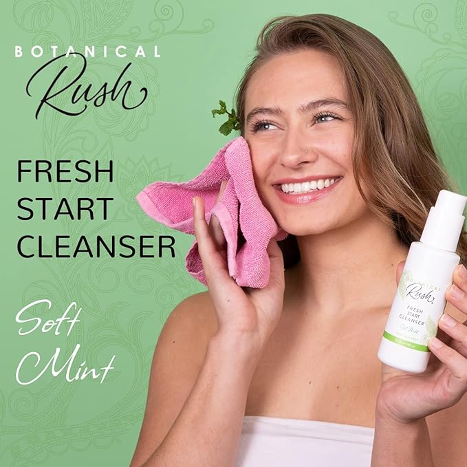 Fresh Start Facial Cleanser – Vegan, Non-Toxic Sulfate-Free Face Wash & Makeup Remover for All Skin Types, Soft Mint, 3.4 fl oz Travel Size