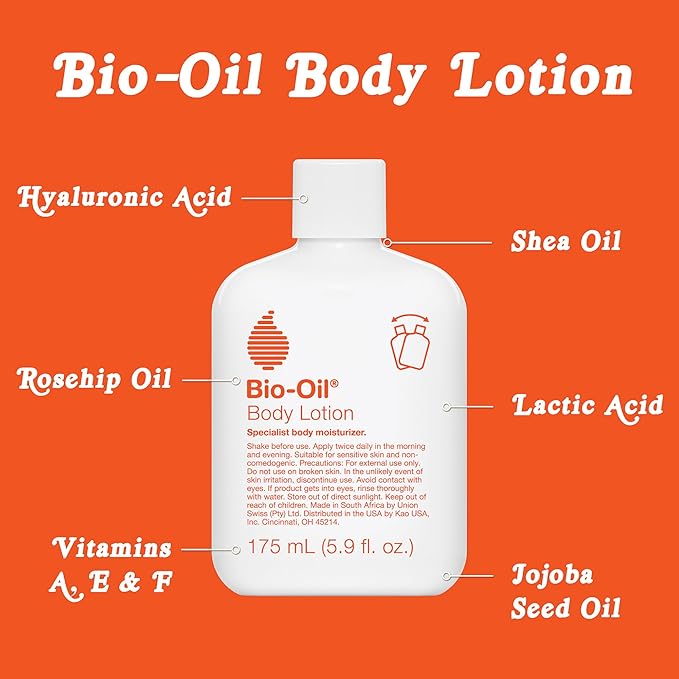 Bio-Oil Moisturizing Body Lotion for Sensitive and Dry Skin, Ultra-Lightweight, Fast Absorbing Moisturizer with Jojoba, Rosehip, Shea Oil and Hyaluronic Acid, Non-Comedogenic, 5.9 Oz